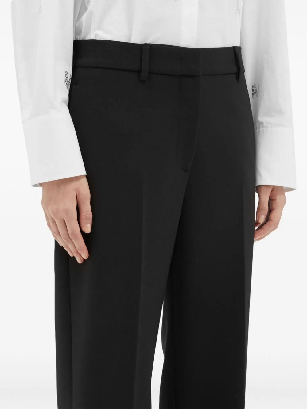 High-Waisted Straight Leg Trousers