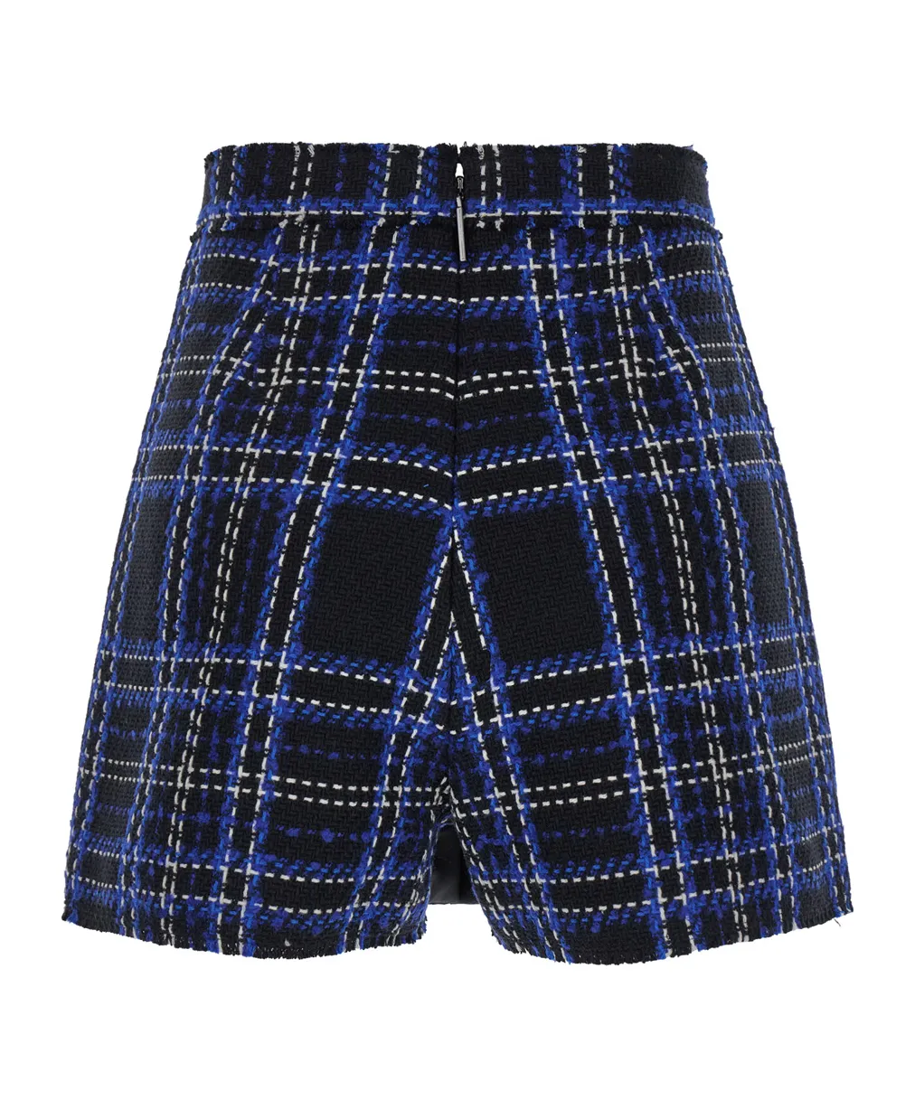 Checked Fringed Edge Shorts