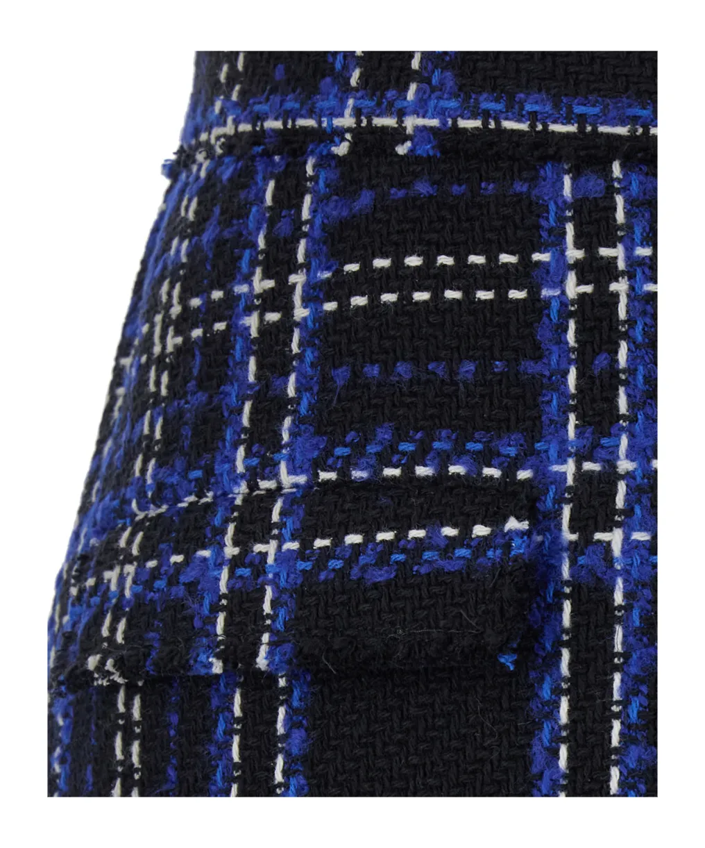 Checked Fringed Edge Shorts