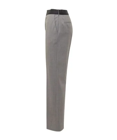Elasticated Waistband Straight-Leg Trousers