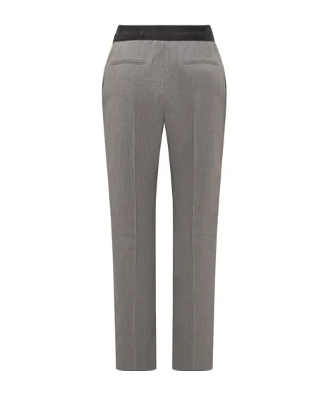 Elasticated Waistband Straight-Leg Trousers