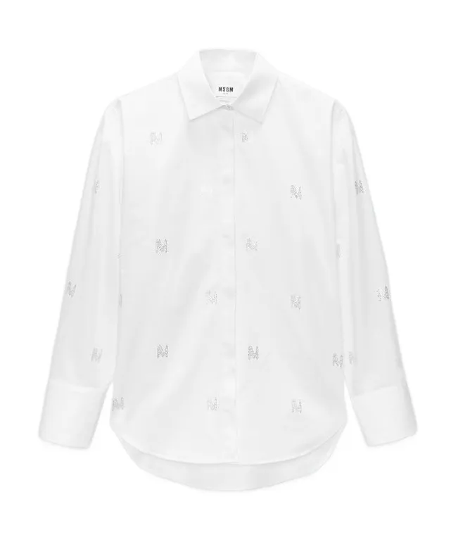 Embellished Curved Hem Shirt