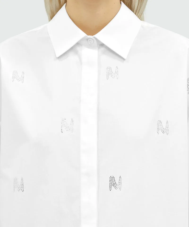 Embellished Curved Hem Shirt
