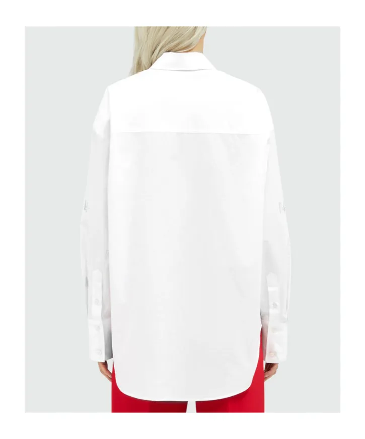 Embellished Curved Hem Shirt