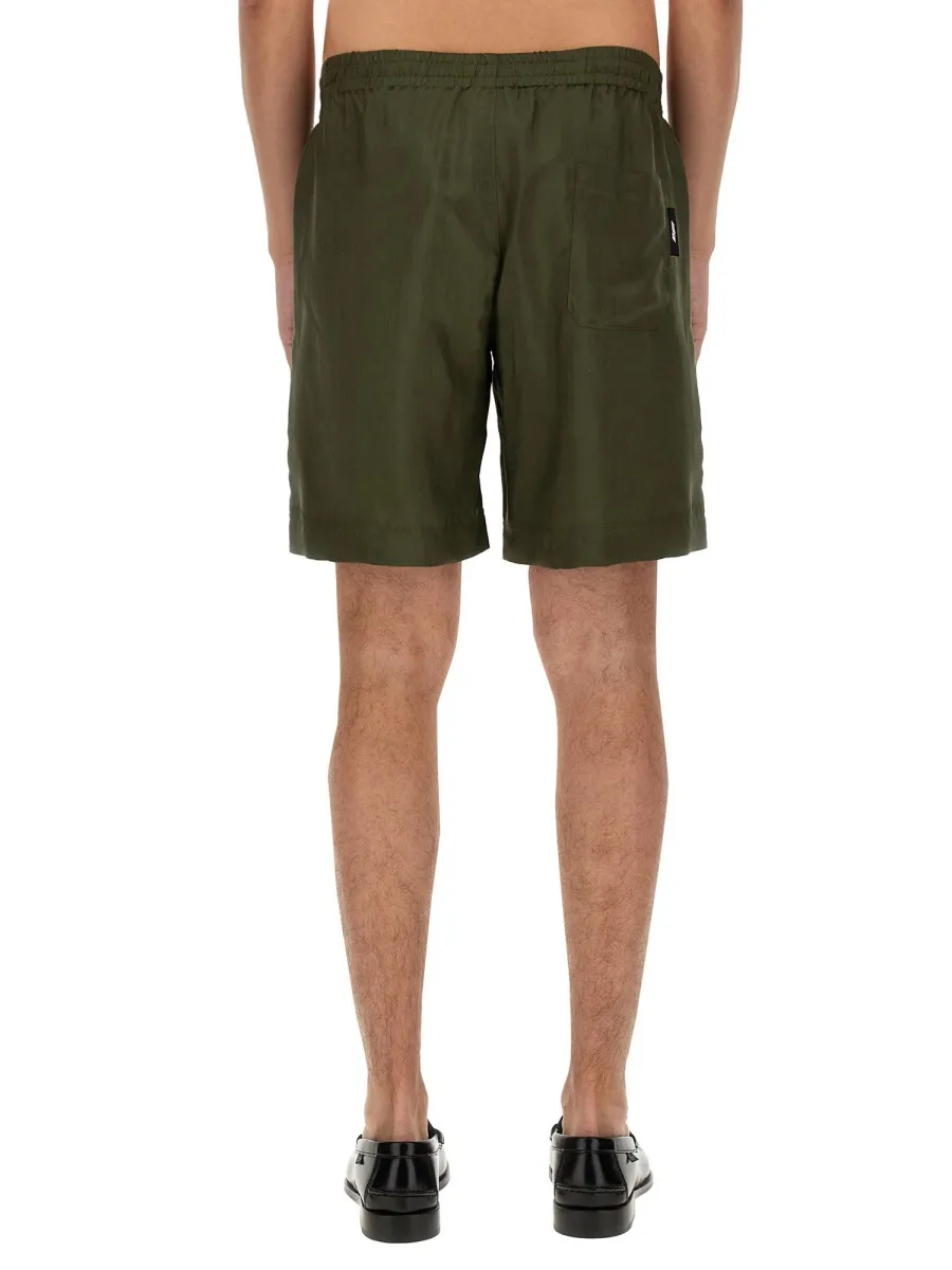 Logo Embroidered Thigh-Length Shorts