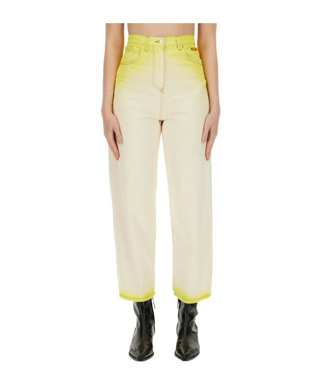 Logo Detailed Cropped Jeans