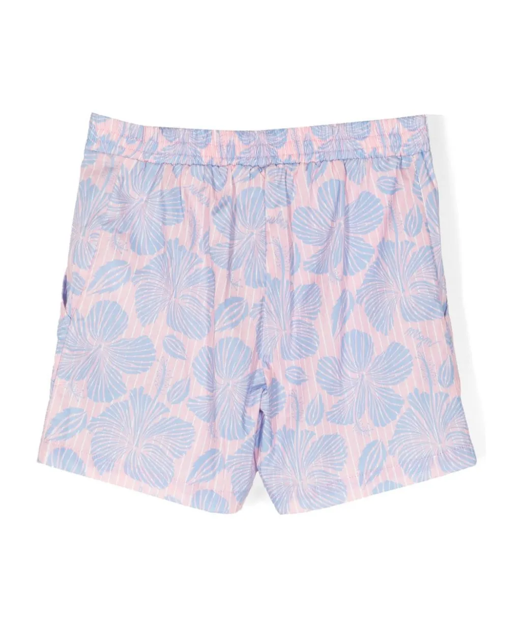 Hawaiian Floral-Print Elasticated Shorts