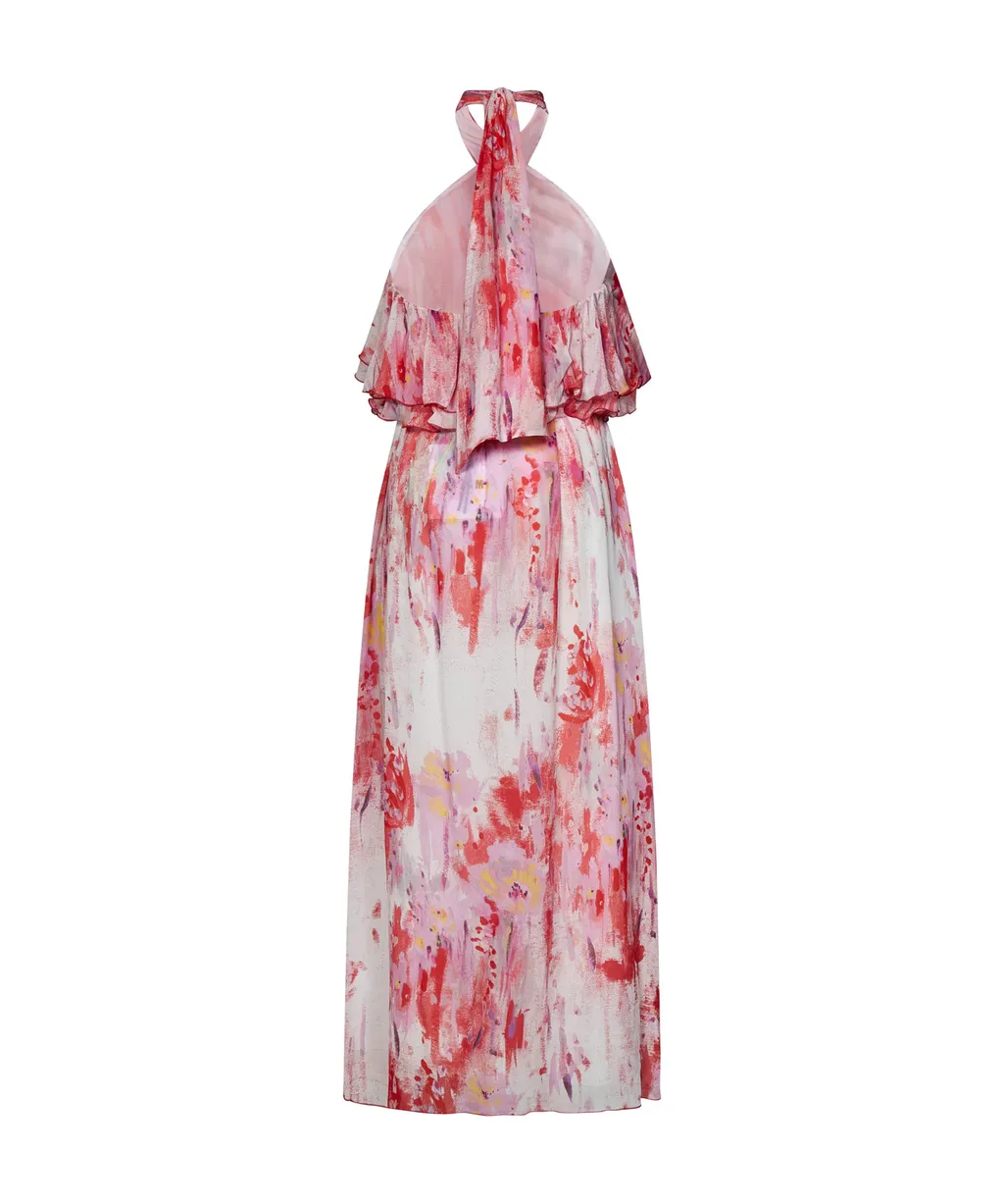 Floral Printed Halterneck Midi Dress