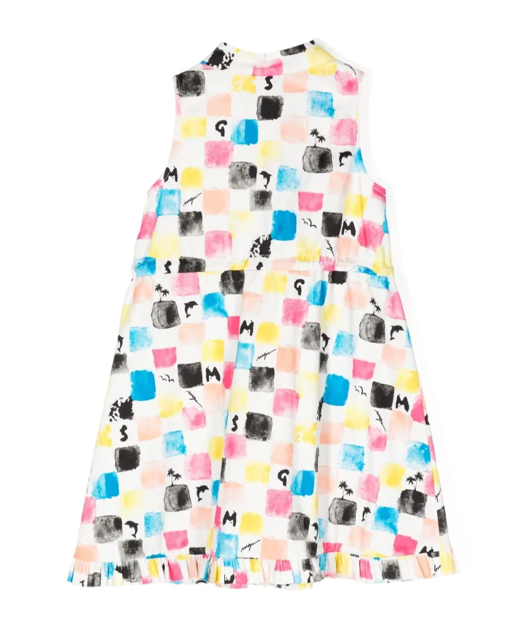 Graphic-Print Drawstring Dress