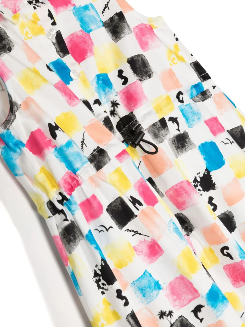 Graphic-Print Drawstring Dress