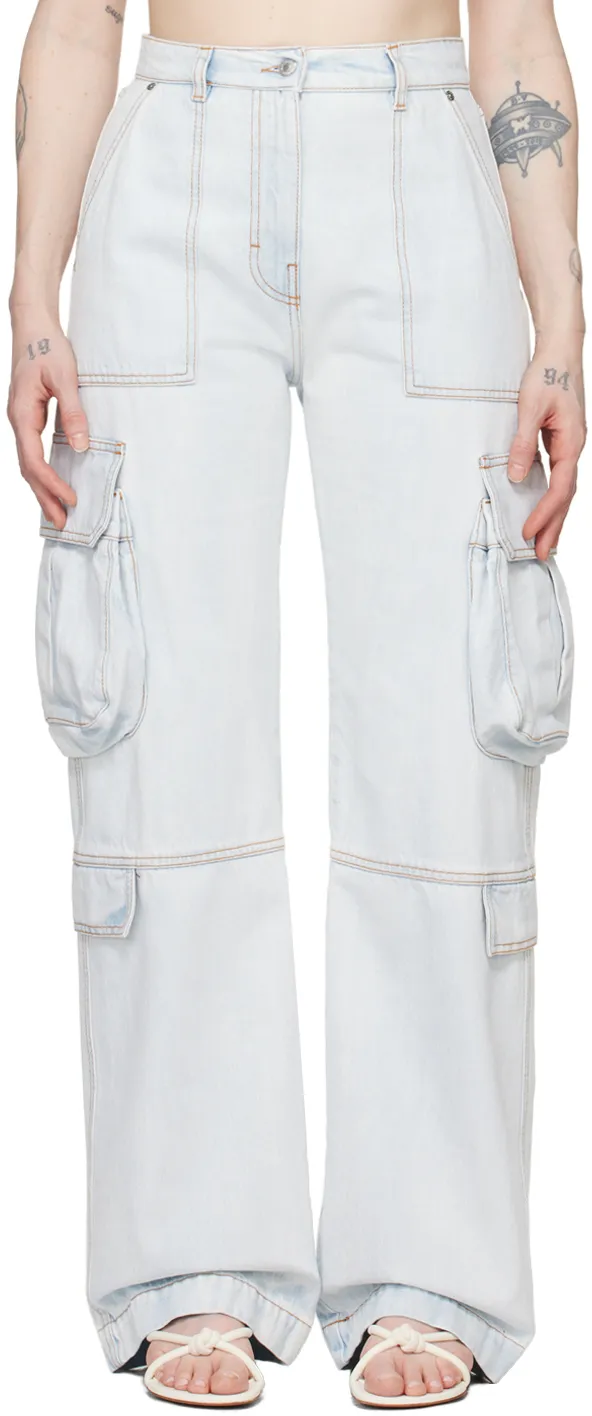 Mid-Rise Straight-Leg Cargo Jeans