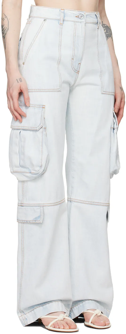 Mid-Rise Straight-Leg Cargo Jeans