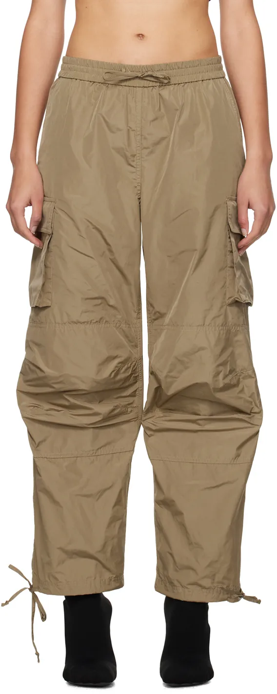 Wide-Leg Drawstring Cargo Trousers