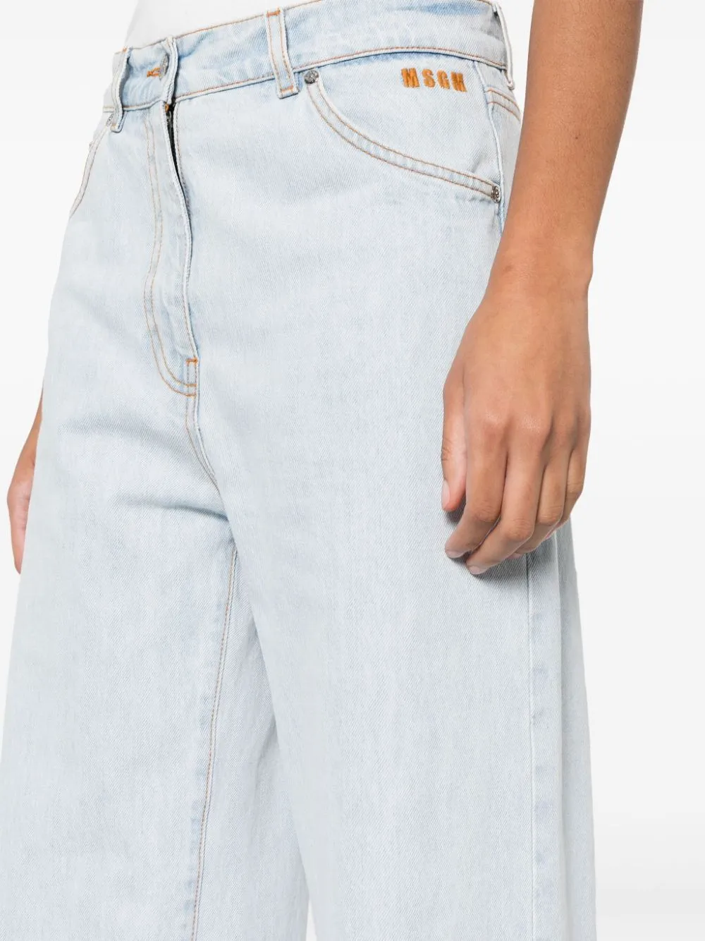 Logo Patch Wide-Leg Jeans