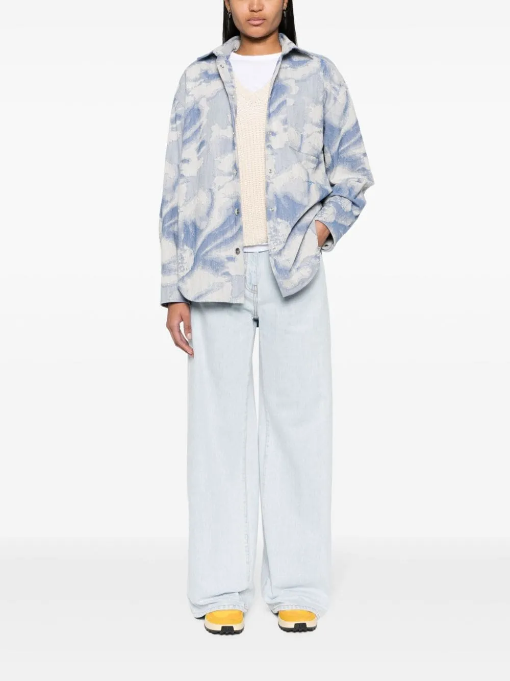 Logo Patch Wide-Leg Jeans