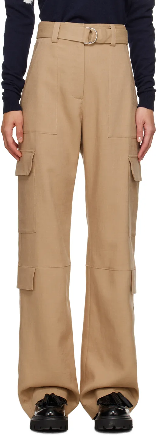 Belted High-Waist Palazzo Cargo Pants