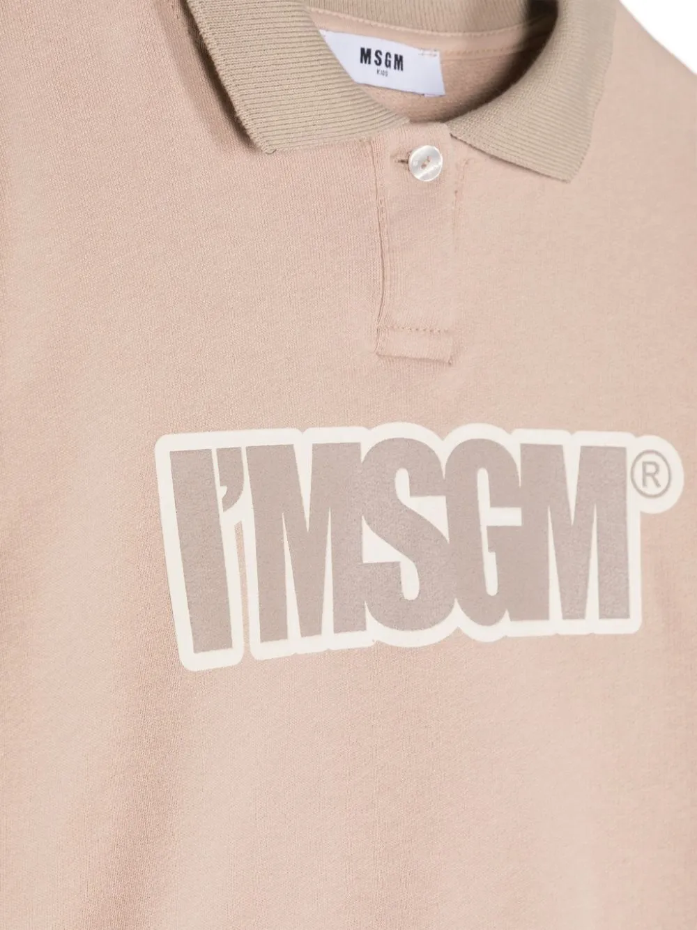Logo Printed Long-Sleeved Polo Shirt