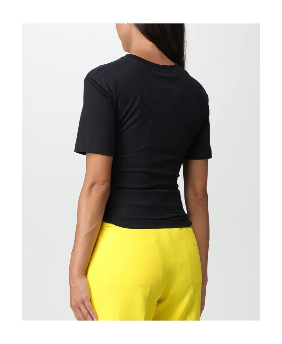 Pussy-Bow Fastening Cotton T-Shirt