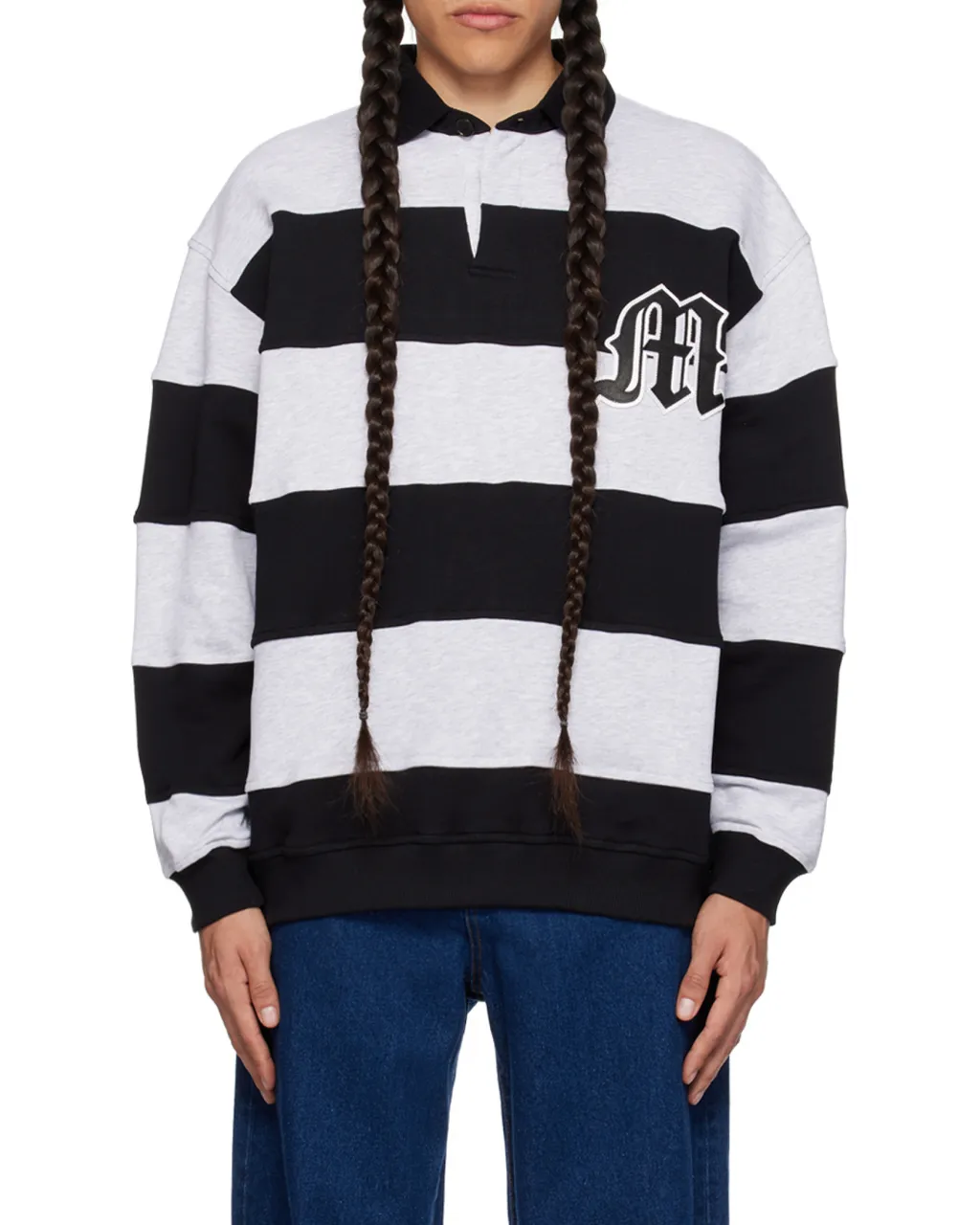 Striped Long Sleeve Polo Shirt