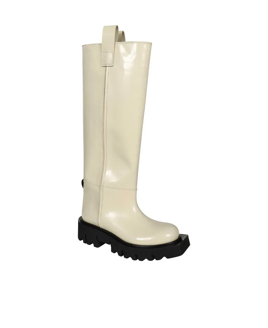 Leather Round-Toe Boots