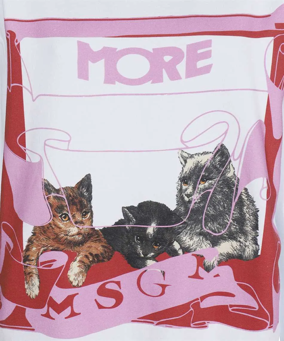 Cat-Print Cotton Hoodie