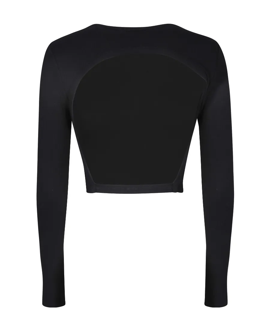 Cut-Out Crewneck Cropped T-Shirt