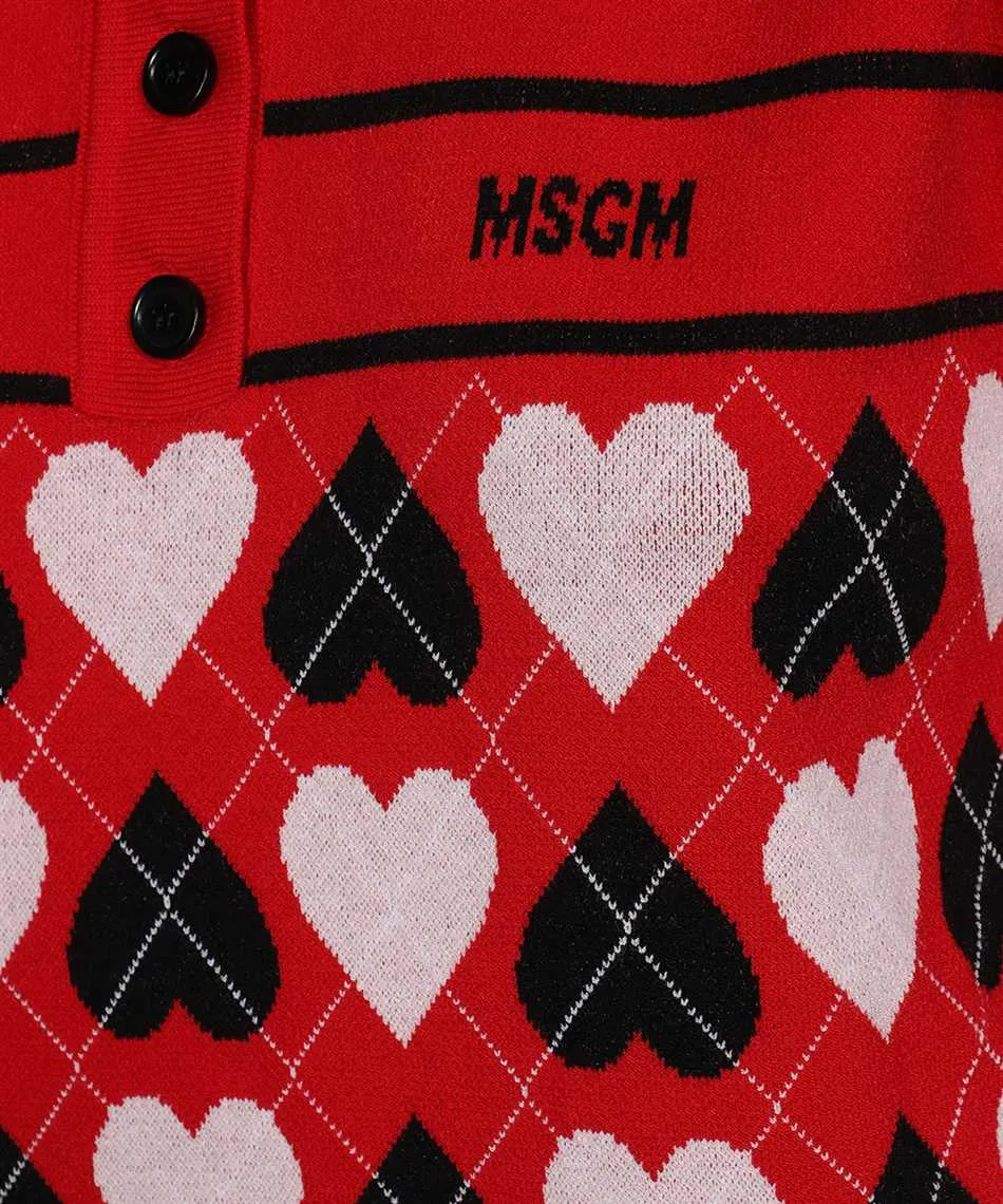 Heart-Pattern Polo Shirt