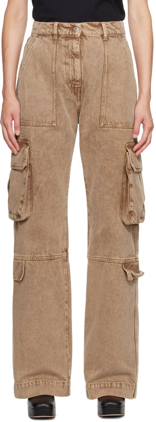 Cargo-Pocket Straight-Leg Jeans