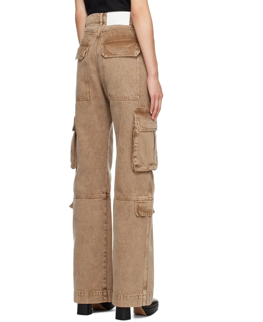Cargo-Pocket Straight-Leg Jeans