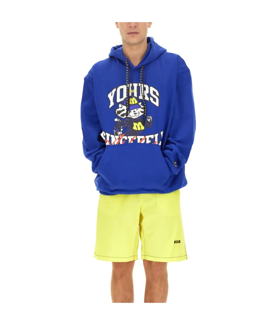 Graphic Printed Drawstring Hoodie