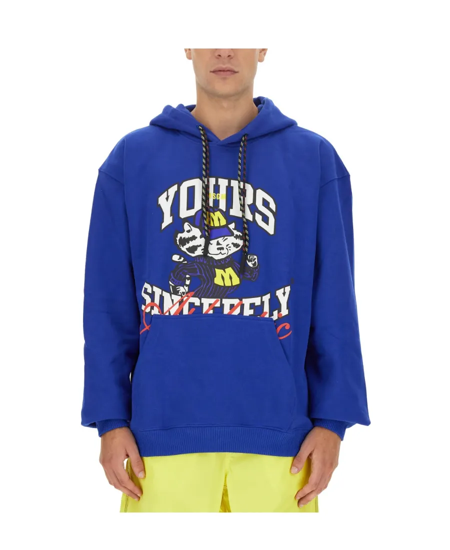 Graphic Printed Drawstring Hoodie