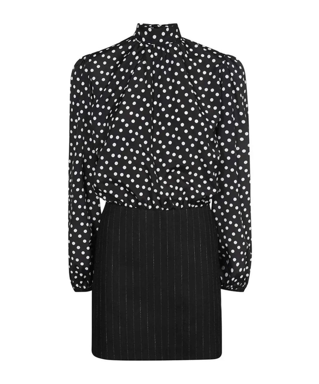 Hybrid Polka-Dot Mini Dress