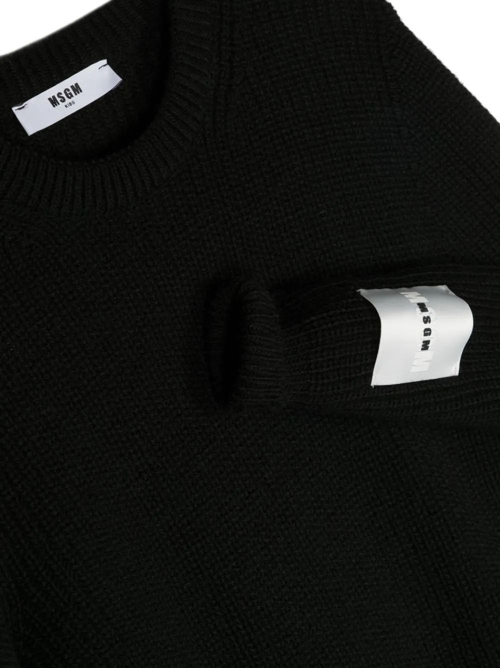 Logo Patch Waffle-Knitted Jumper