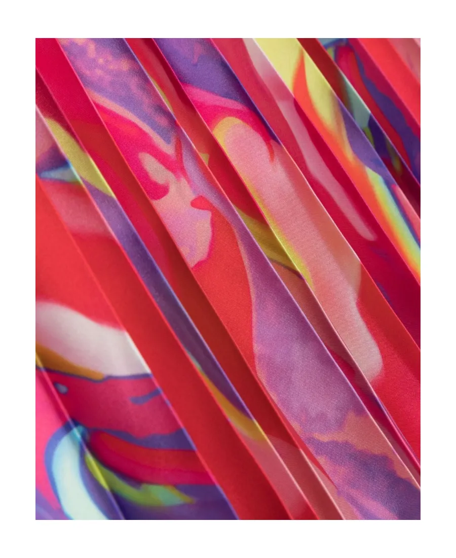 Graphic Printed Pleated Skirt