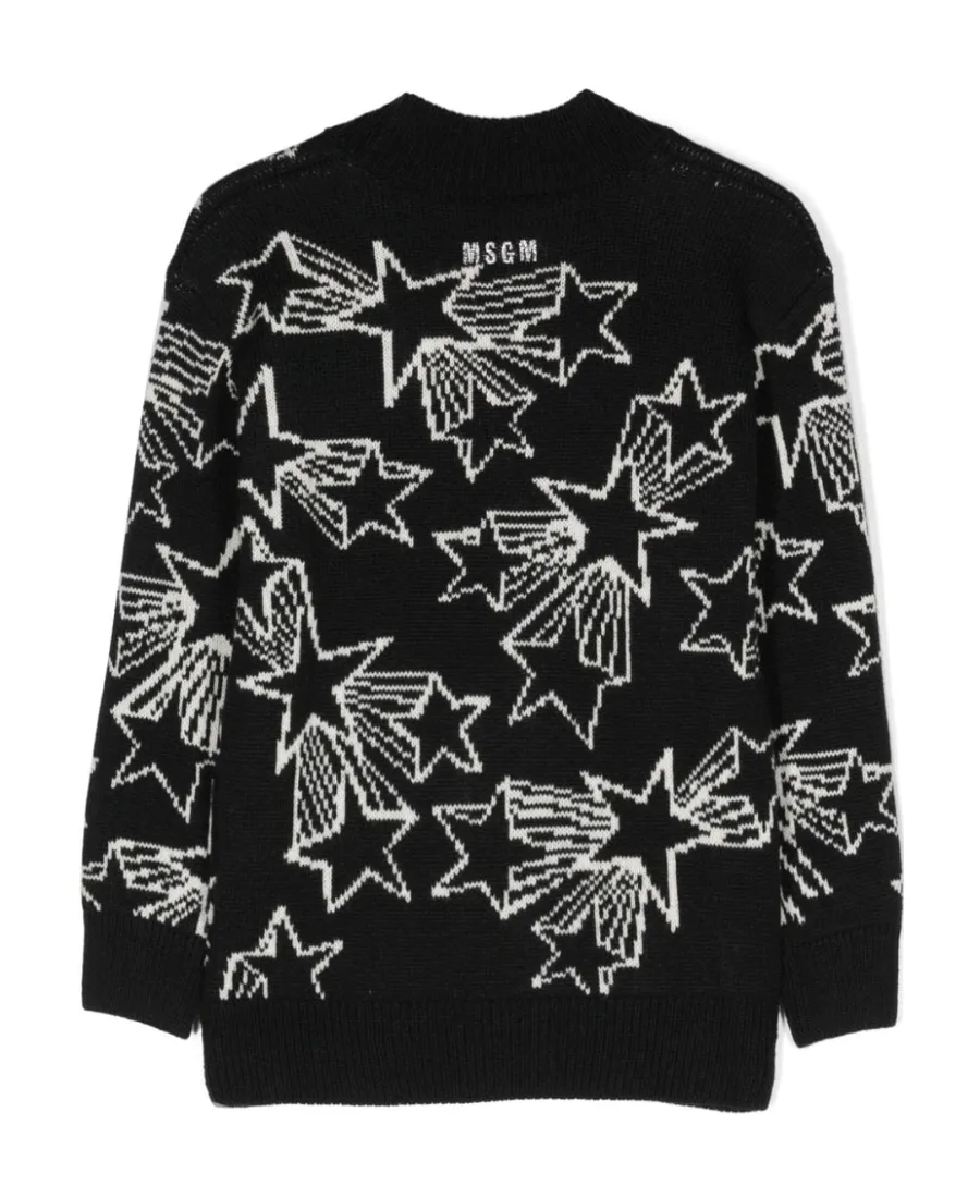 Patterned Intarsia-Knit V-Neck Cardigan