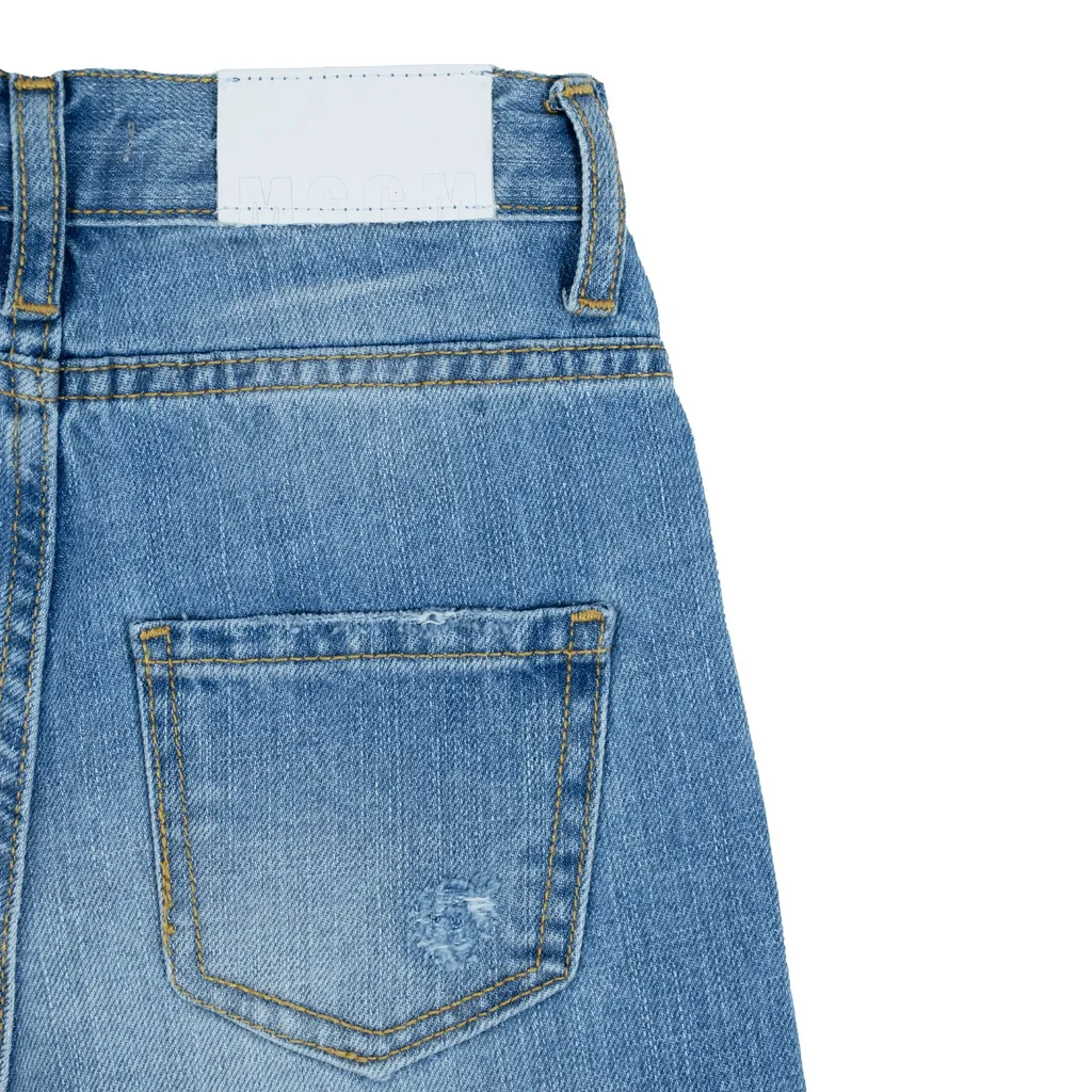 Distressed-Effect Straight-Leg Jeans