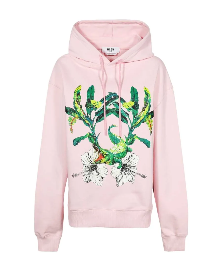Crocodile-Print Cotton Hoodie