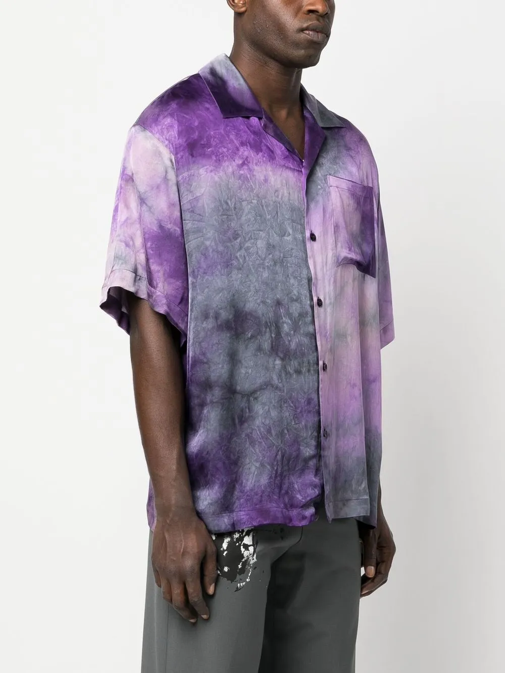 Logo Printed Collared Button-Up Shirt