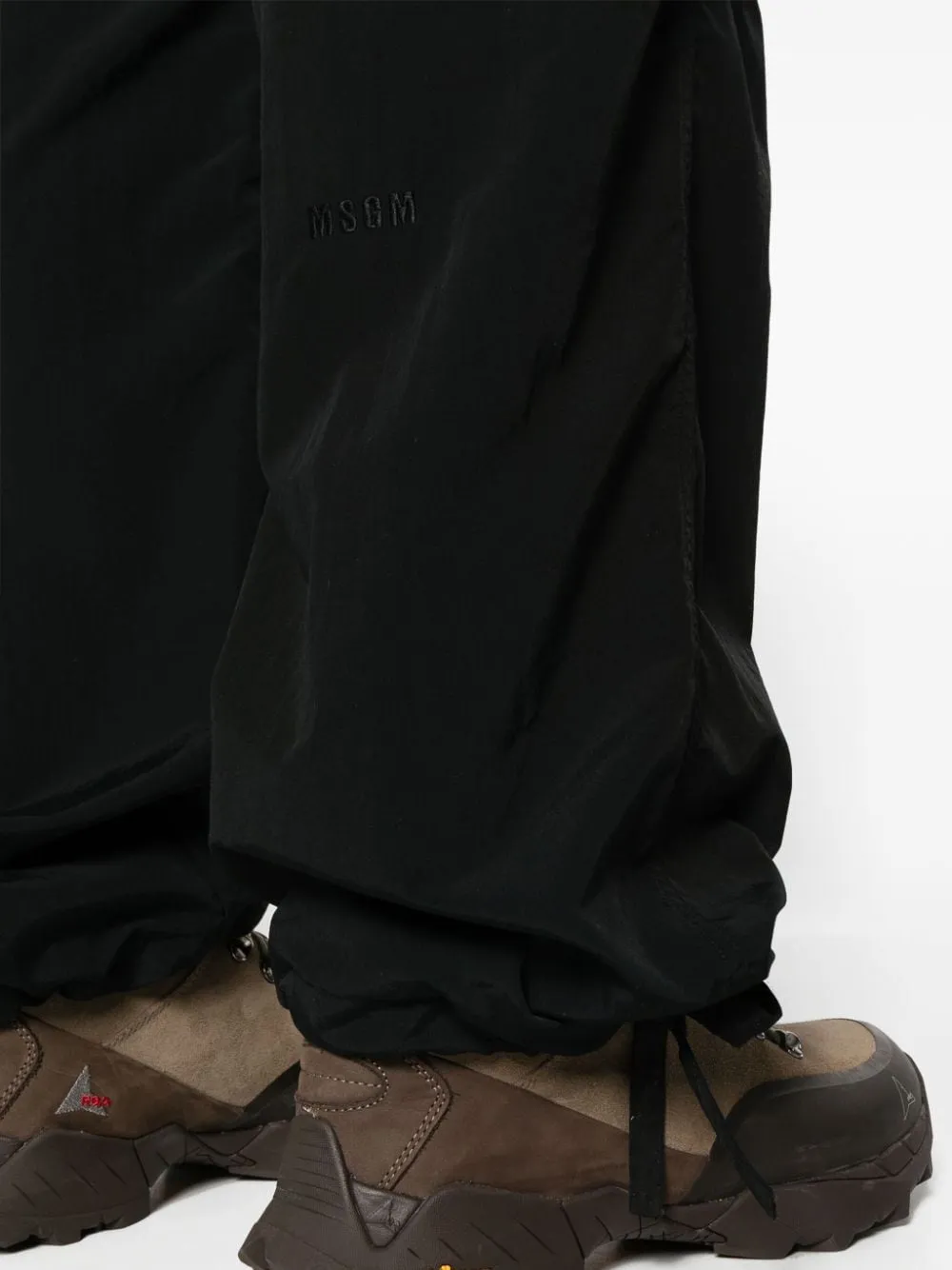Straight-Leg Drawstring Ankles Ripstop Cargo Trousers