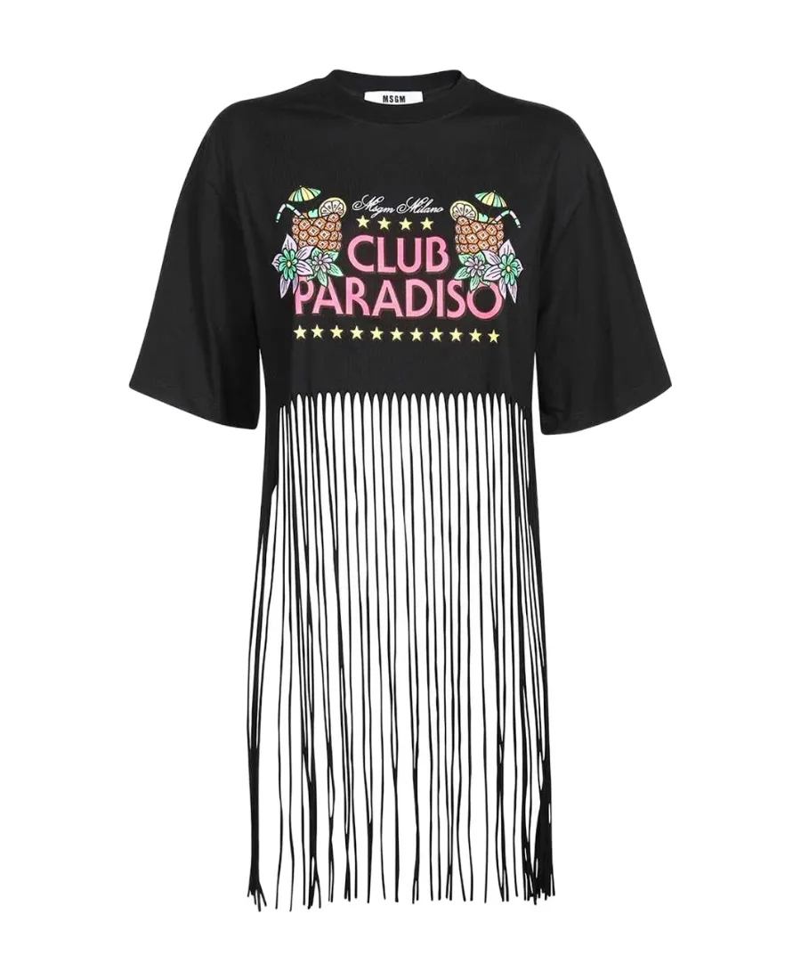 Graphic-Printed Frayed Crewneck T-Shirt