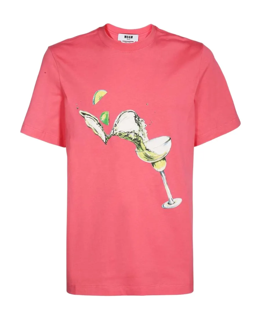 Cocktail-Print Cotton T-Shirt