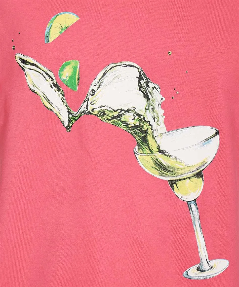 Cocktail-Print Cotton T-Shirt