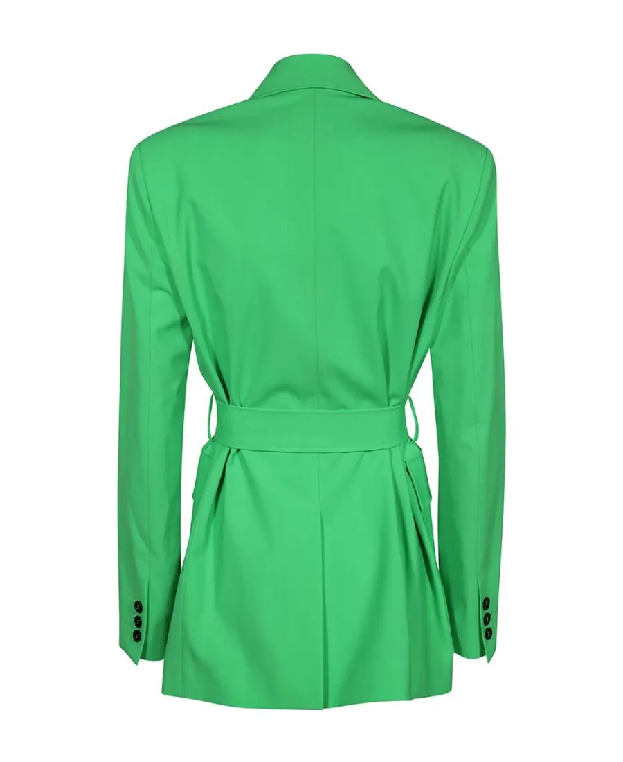 V-Neck Tie-Waisted Blazer