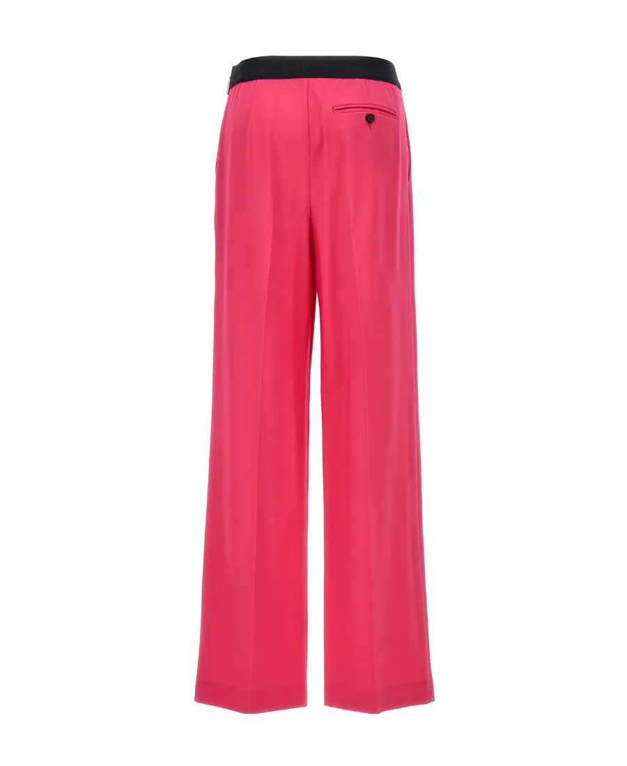 Logo-Waistband Wide-Leg Trousers