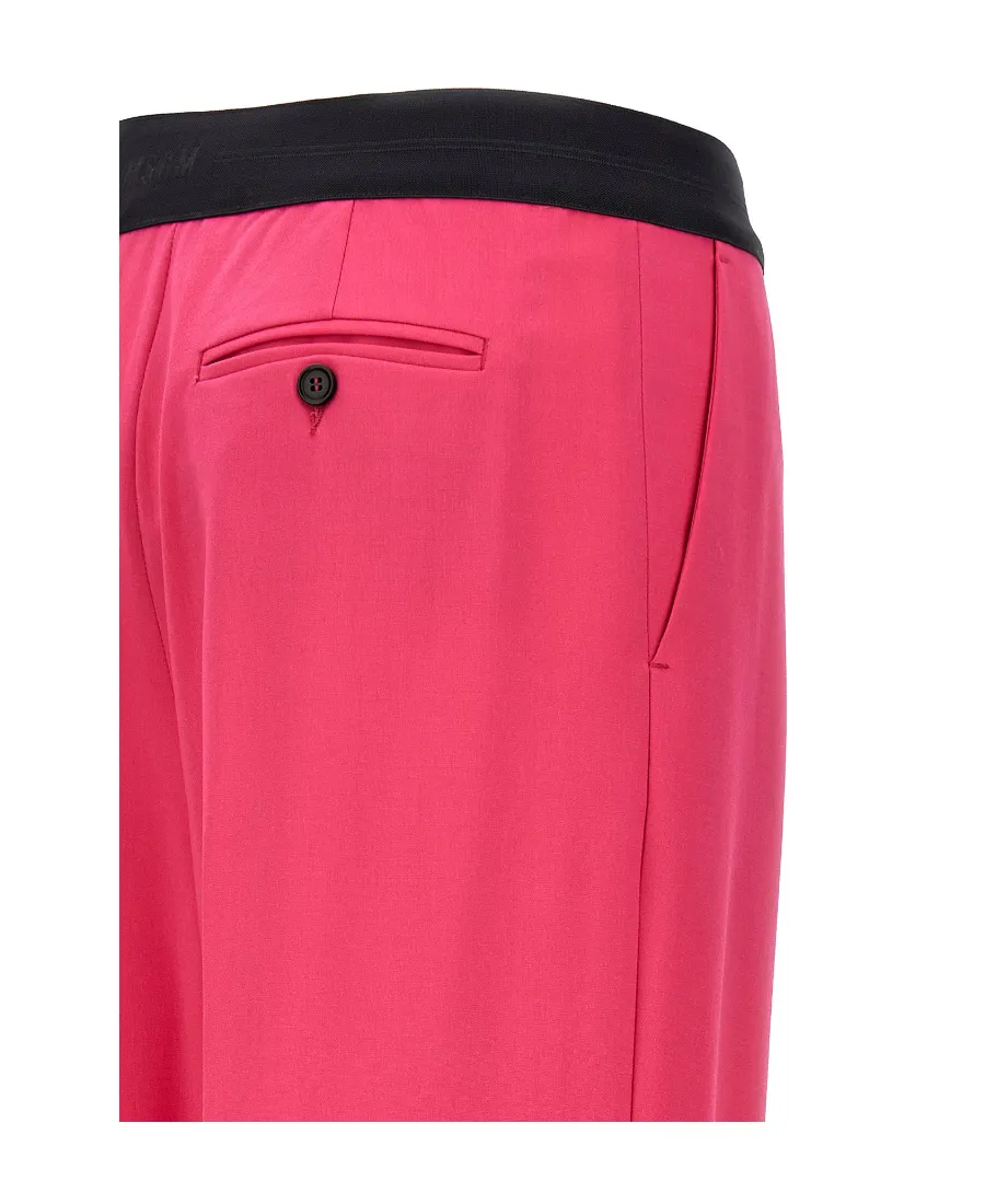 Logo-Waistband Wide-Leg Trousers