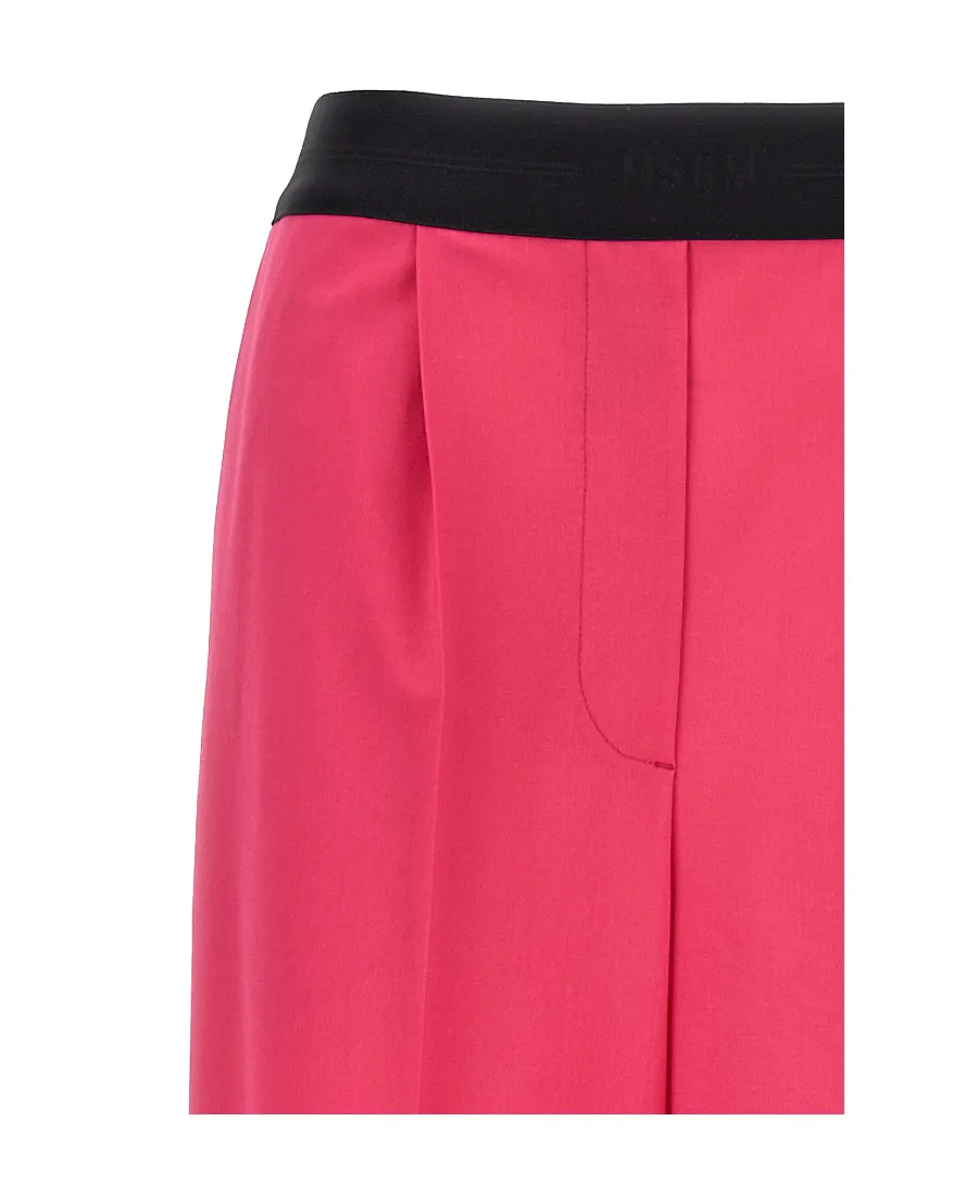 Logo-Waistband Wide-Leg Trousers