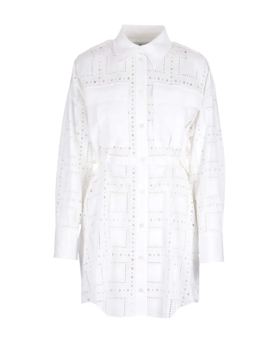 Cut-Out Detailed Button-Up Shirt Dress