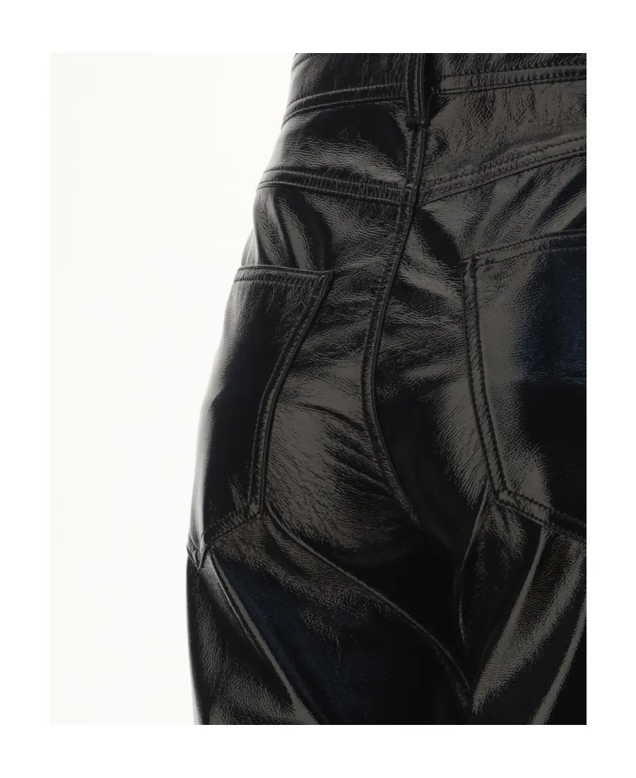 Patent Straight-Leg Trousers
