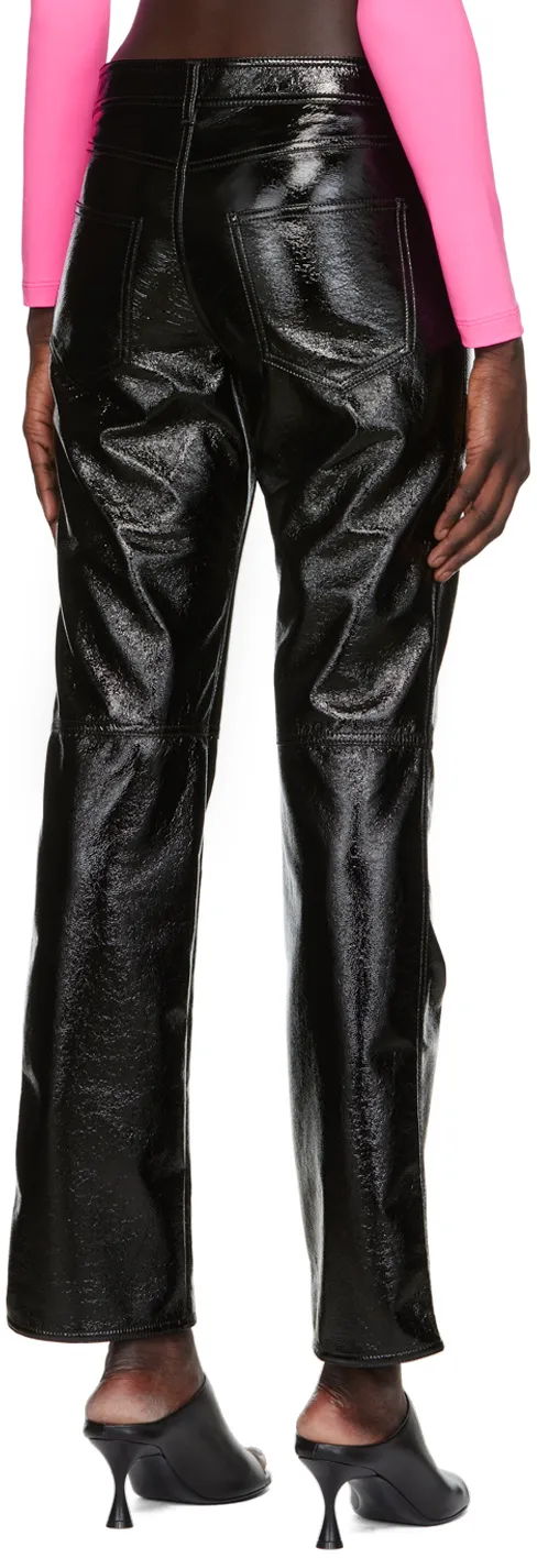 Patent Straight-Leg Trousers