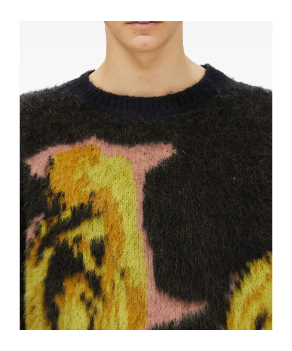Rose Intarsia-Knit Crewneck Jumper